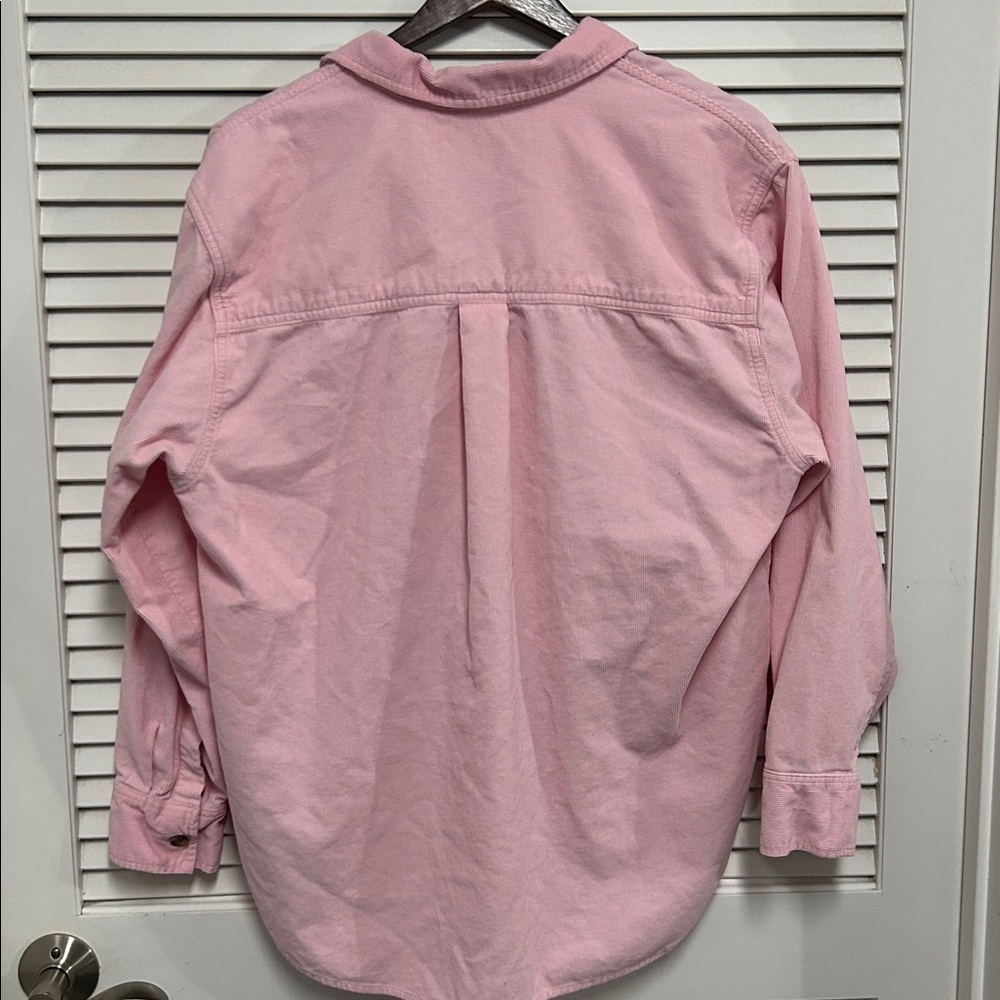 Pink Corduroy Oversized Button Up Shirt - Picture 3 of 5